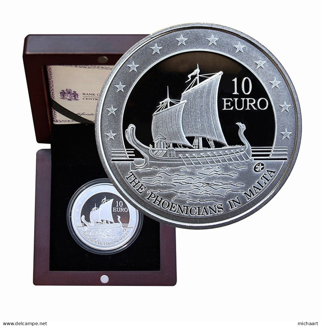 Malta 10 Euro 2011 Silver Proof Coin Box & CoA Phoenicians In Malta Ship 01826 - Malte