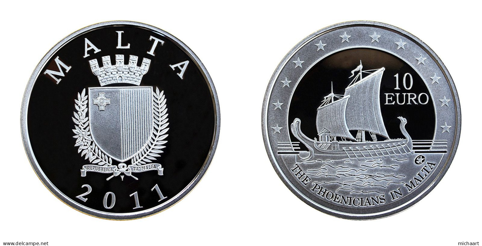 Malta 10 Euro 2011 Silver Proof Coin Box & CoA Phoenicians In Malta Ship 01826 - Malta