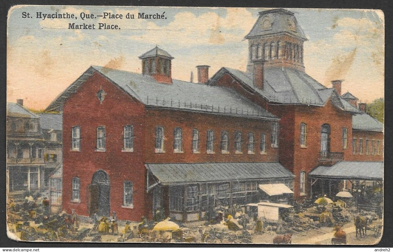 St. Hyacinthe  Québec - Place Du Marché - Market Place - Oblitérée 1920 - Il Y A Beaucoup De Taches Sur La Carte - St. Hyacinthe