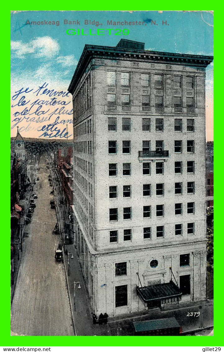 MANCHESTER, NH - AMOSKEAG BANK BLDG - TRAVEL IN 1914 - - Manchester