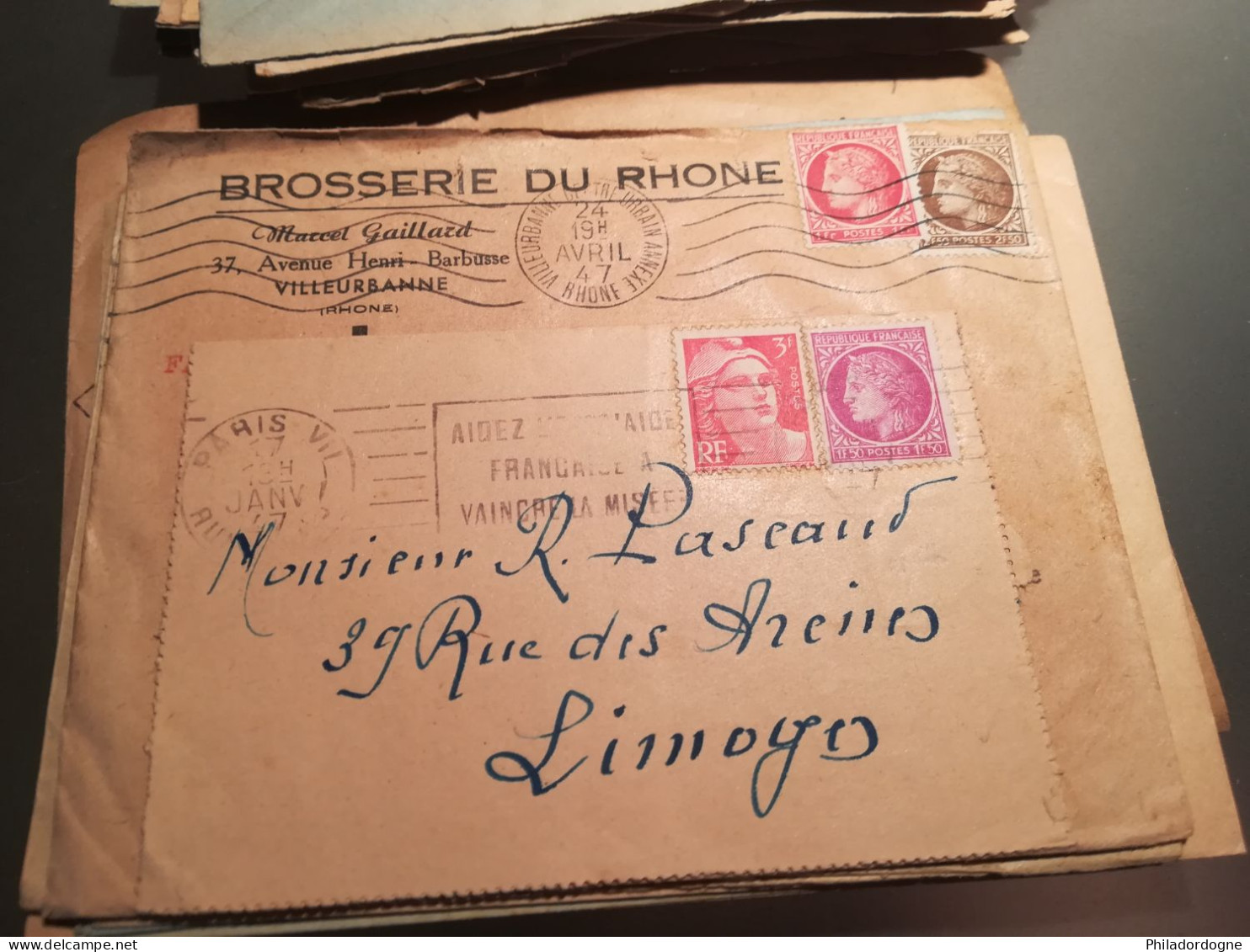 France - Lot de + de 60 documents au type Céres de Mazelin - années 40/60 - lot à trier