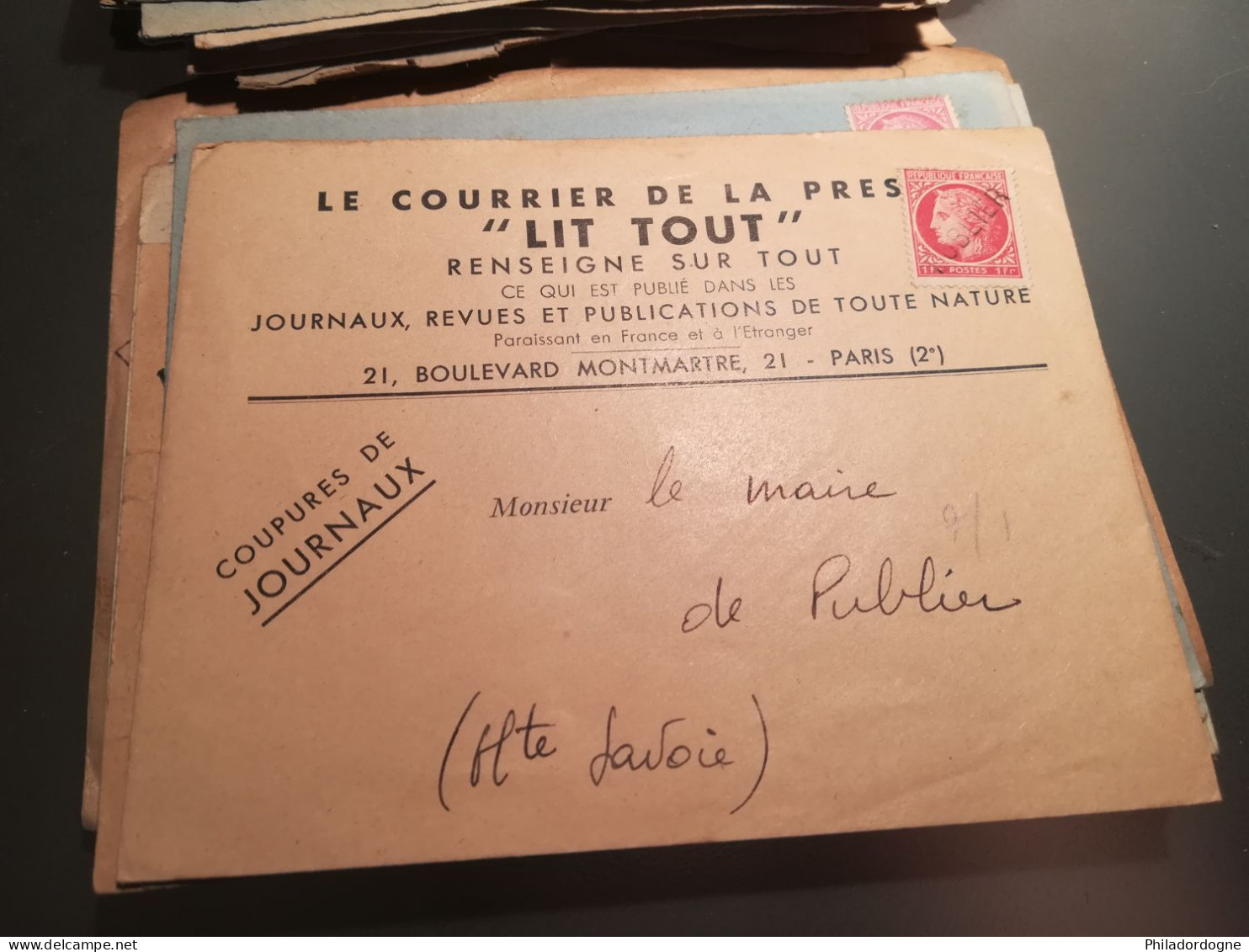 France - Lot de + de 60 documents au type Céres de Mazelin - années 40/60 - lot à trier