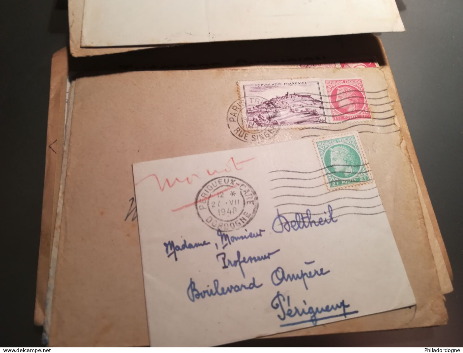 France - Lot de + de 60 documents au type Céres de Mazelin - années 40/60 - lot à trier