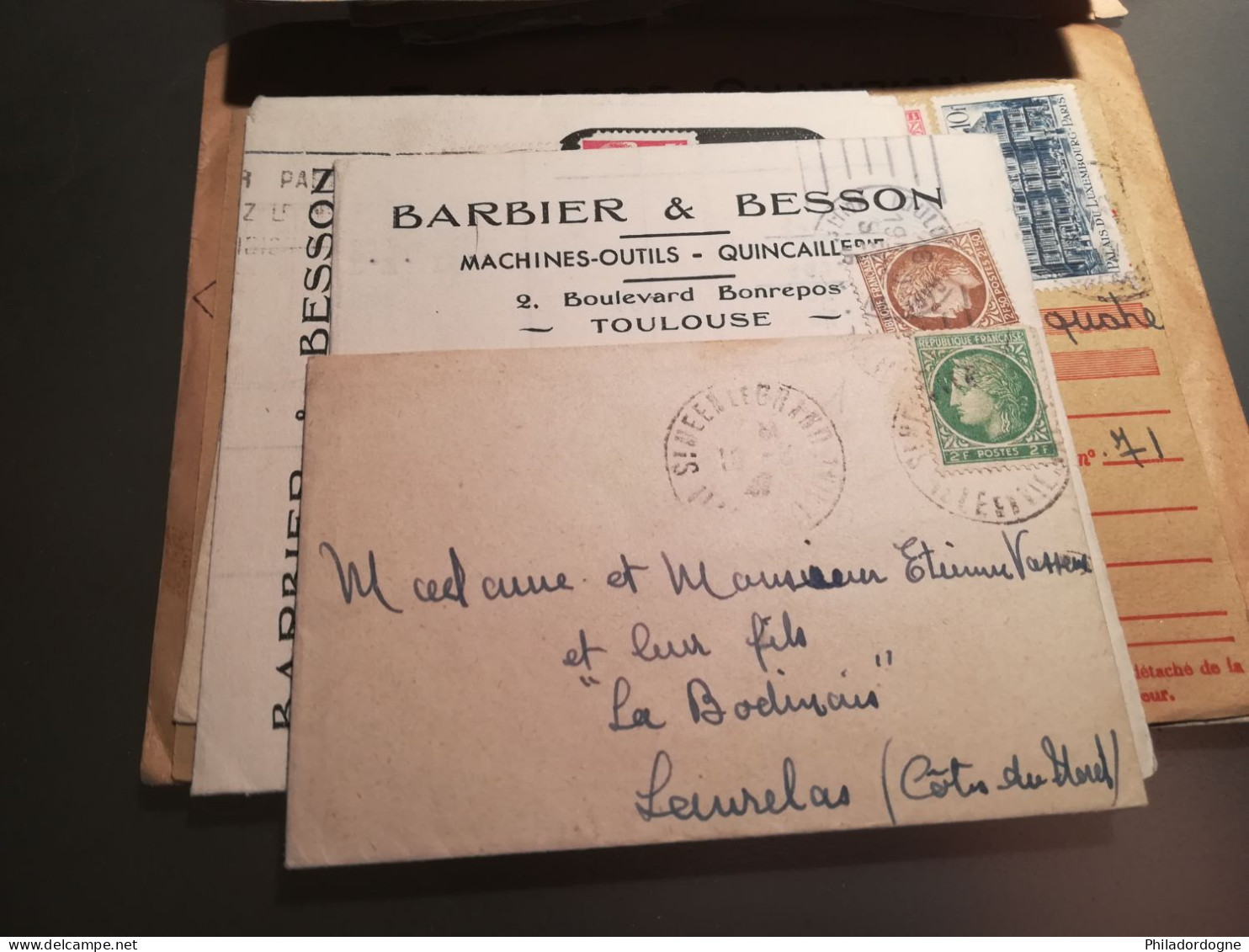 France - Lot de + de 60 documents au type Céres de Mazelin - années 40/60 - lot à trier