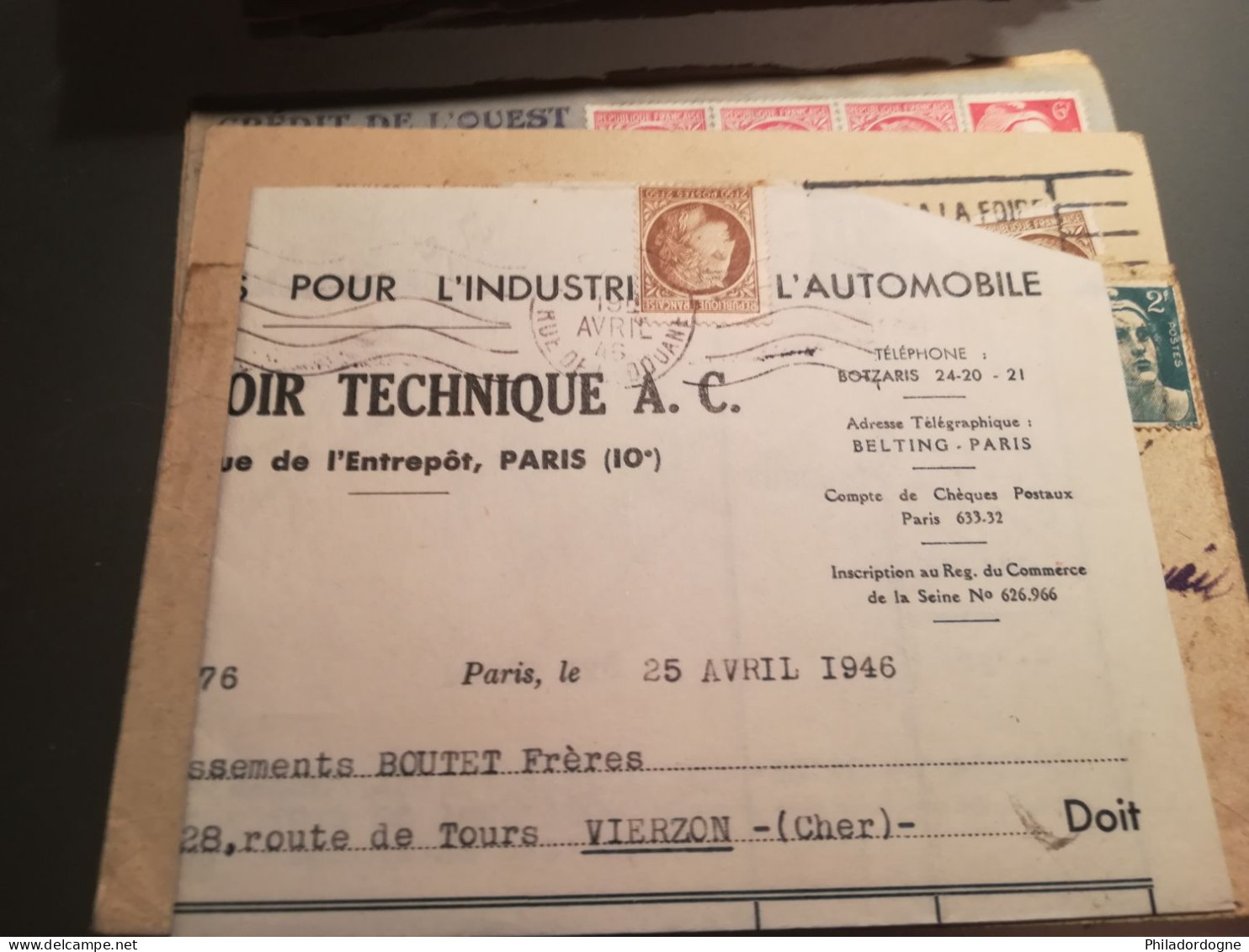 France - Lot de + de 60 documents au type Céres de Mazelin - années 40/60 - lot à trier