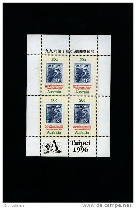 AUSTRALIA - 1978  NATIONAL STAMP WEEK  MS OVERPRINTED TAIPEI 1996   MINT NH - Blocks & Sheetlets