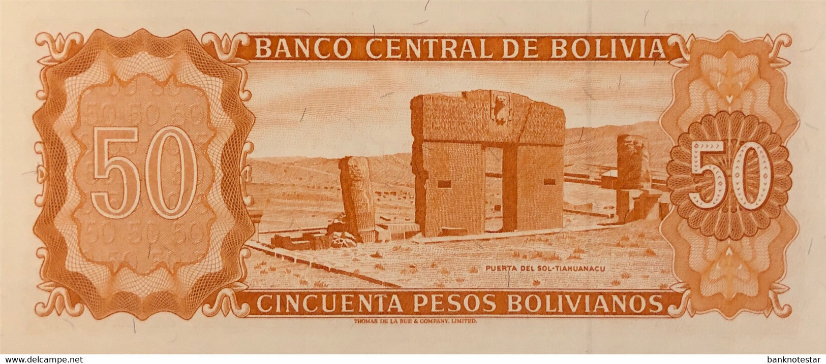 Bolivia 50 Pesos Bolivianos, P-162 (L.1962) - UNC - Signature Variety - Bolivia