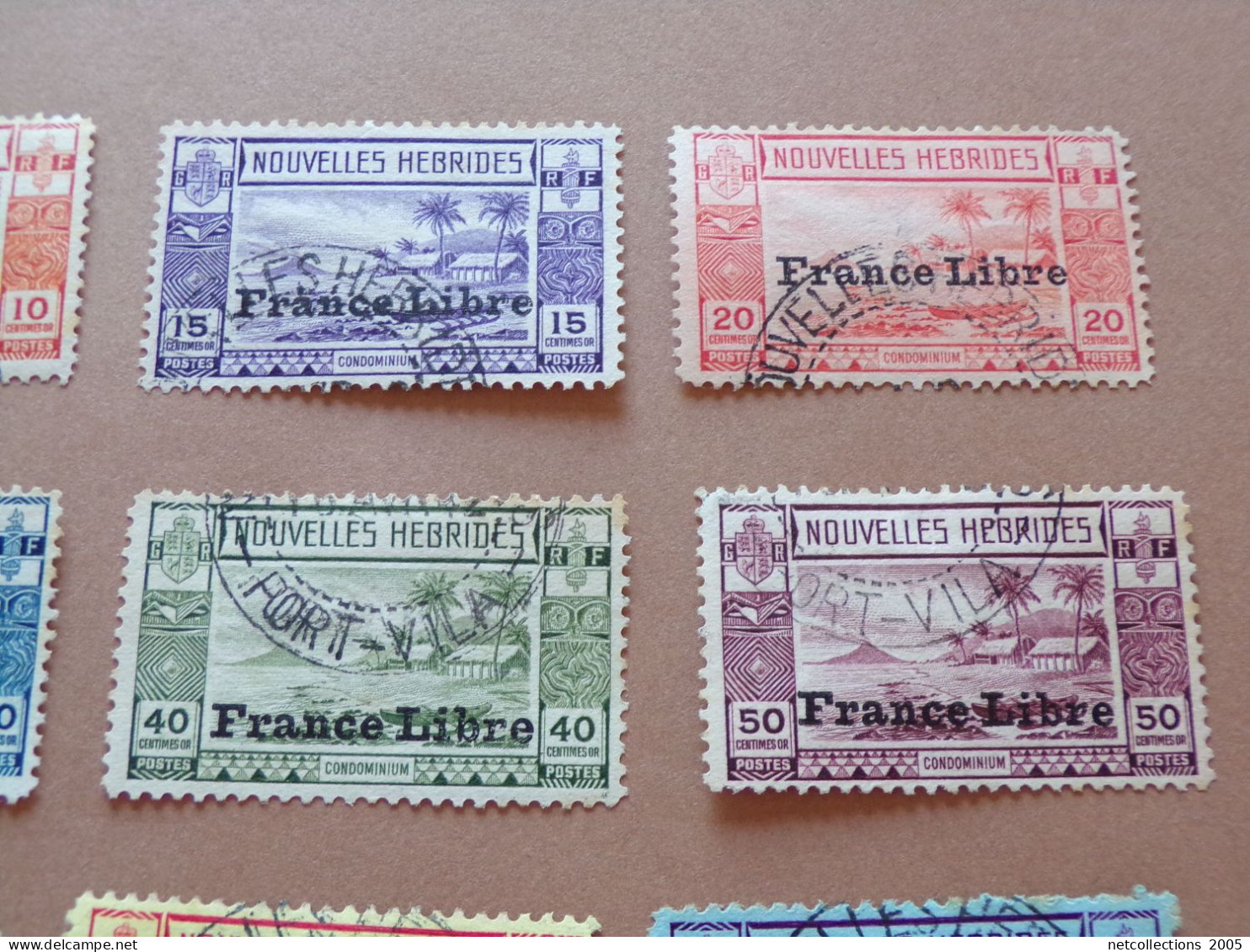 NOUVELLES HEBRIDES 1941 N°124/135 " FRANCE LIBRE " - OBLITERE AVEC CHARNIERE (Pochette Roses) - Used Stamps