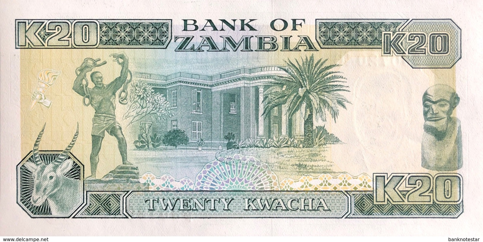 Zambia 20 Kwacha, P-32b (1989) - UNC - Signature 9 - Zambie