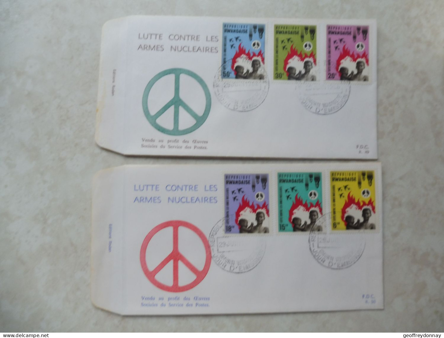 Fdc Rwanda 1966  Congo / Fdc  167/172 Perfect - Briefe U. Dokumente