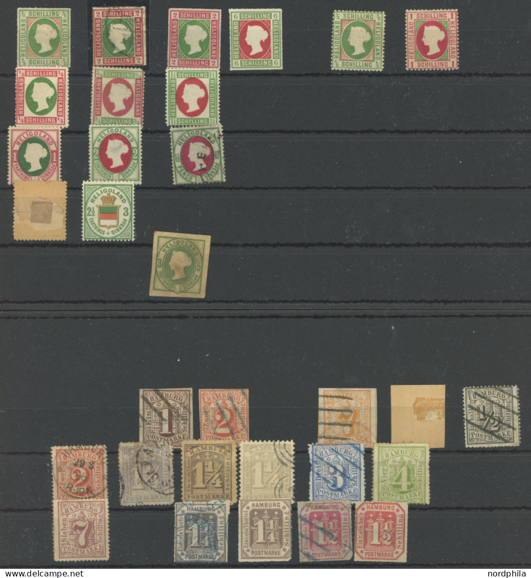 SAMMLUNGEN,LOTS O, , Kleine Partie Auf Einsteckkarten, Mit Hamburg, Helgoland Und Norddeutscher Postbezirk, In Unterschi - Collections