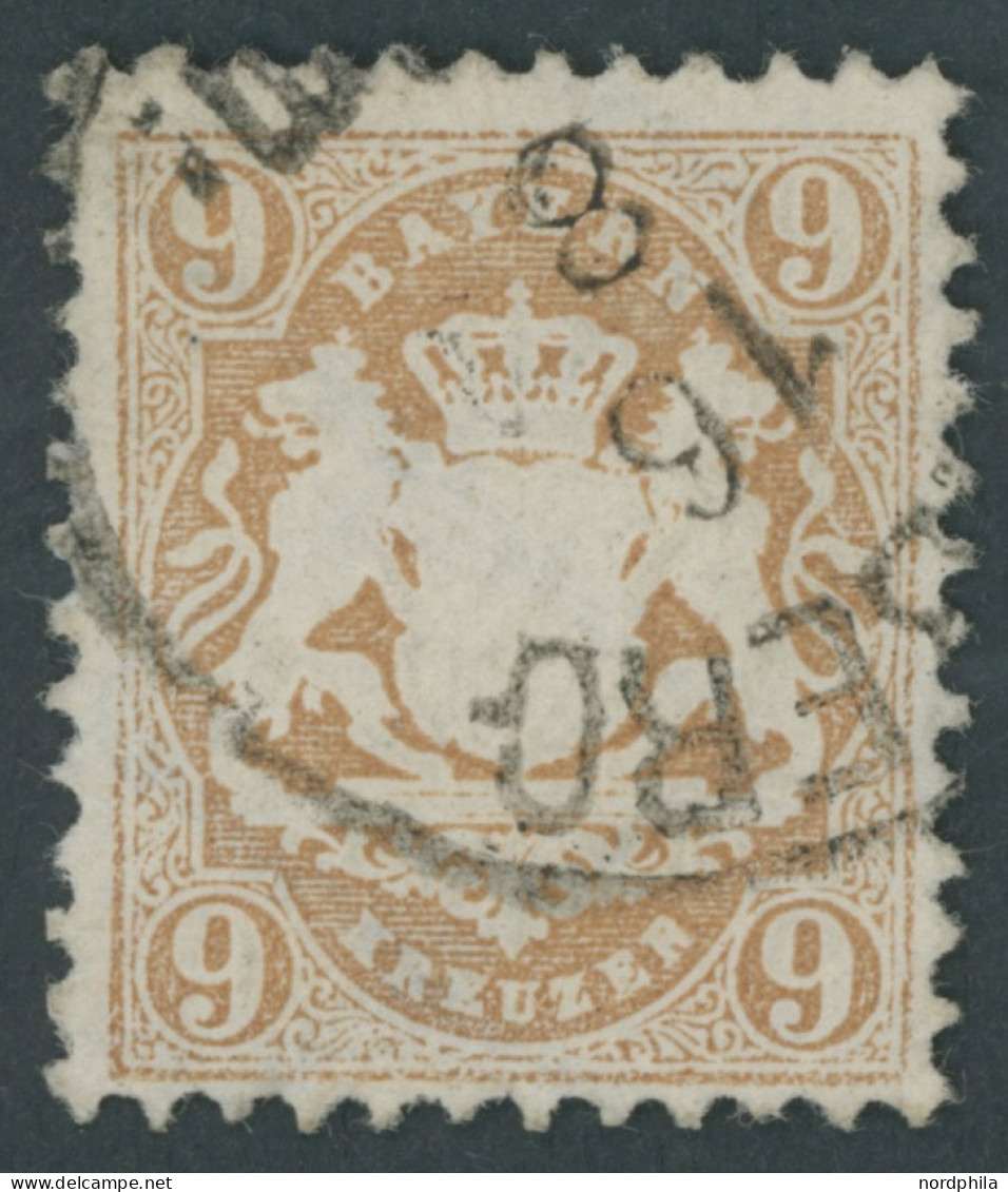 BAYERN 28X O, 1870, 12 Kr. Dunkelbraunpurpur, Wz. Enge Rauten, Pracht, Gepr. Bühler, Mi. 600.- - Usados