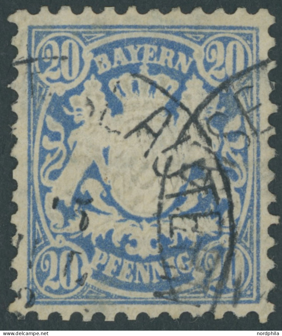 BAYERN 40b O, 1876, 20 Pf. Preußischblau, Pracht, Mi. 250.- - Andere & Zonder Classificatie