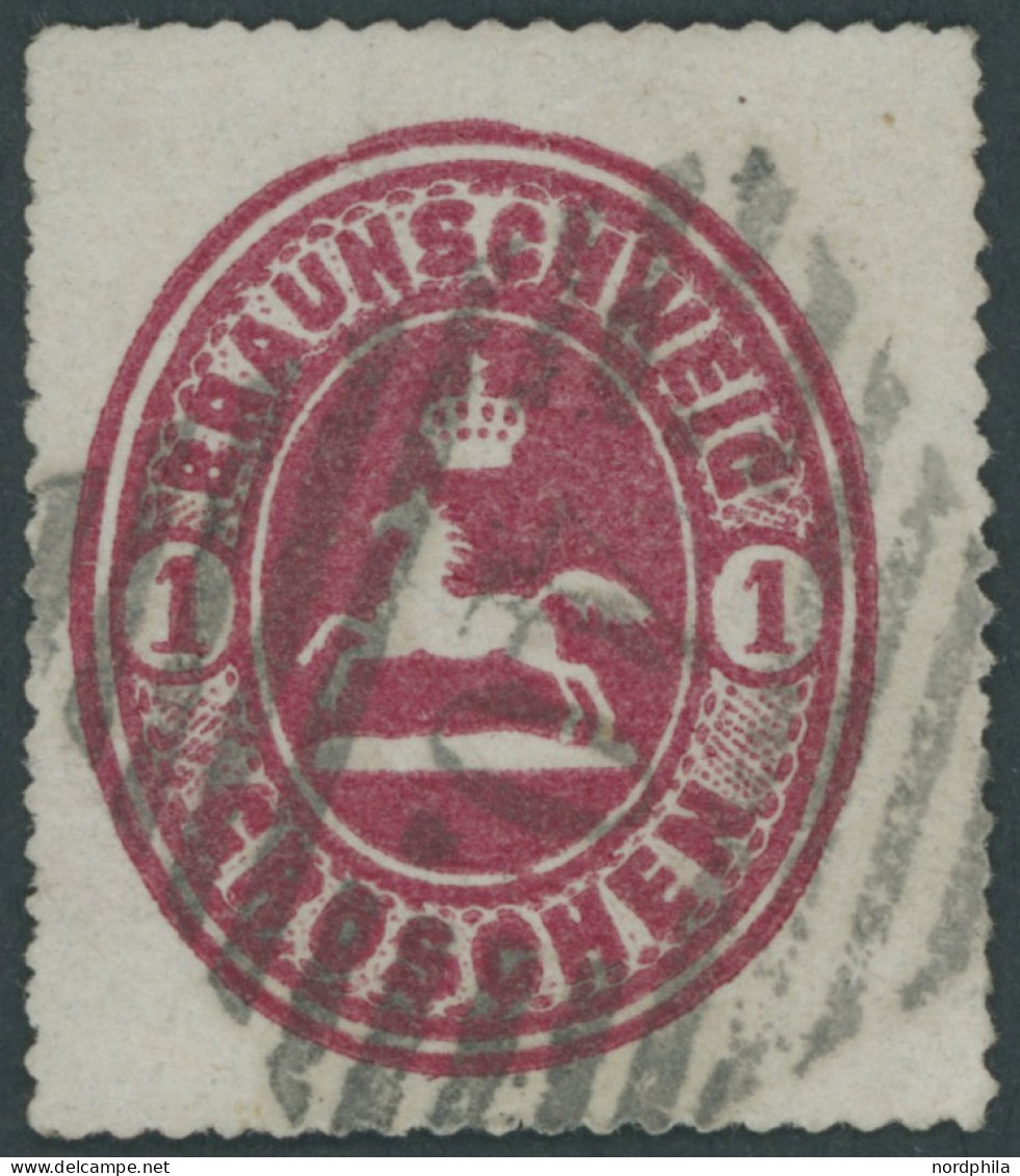 BRAUNSCHWEIG 18 O, 1865, 1 Gr. Rosa, Nummernstempel 40 (STADTOLDENDORF), Kleine Bugspur Sonst Pracht - Brunswick