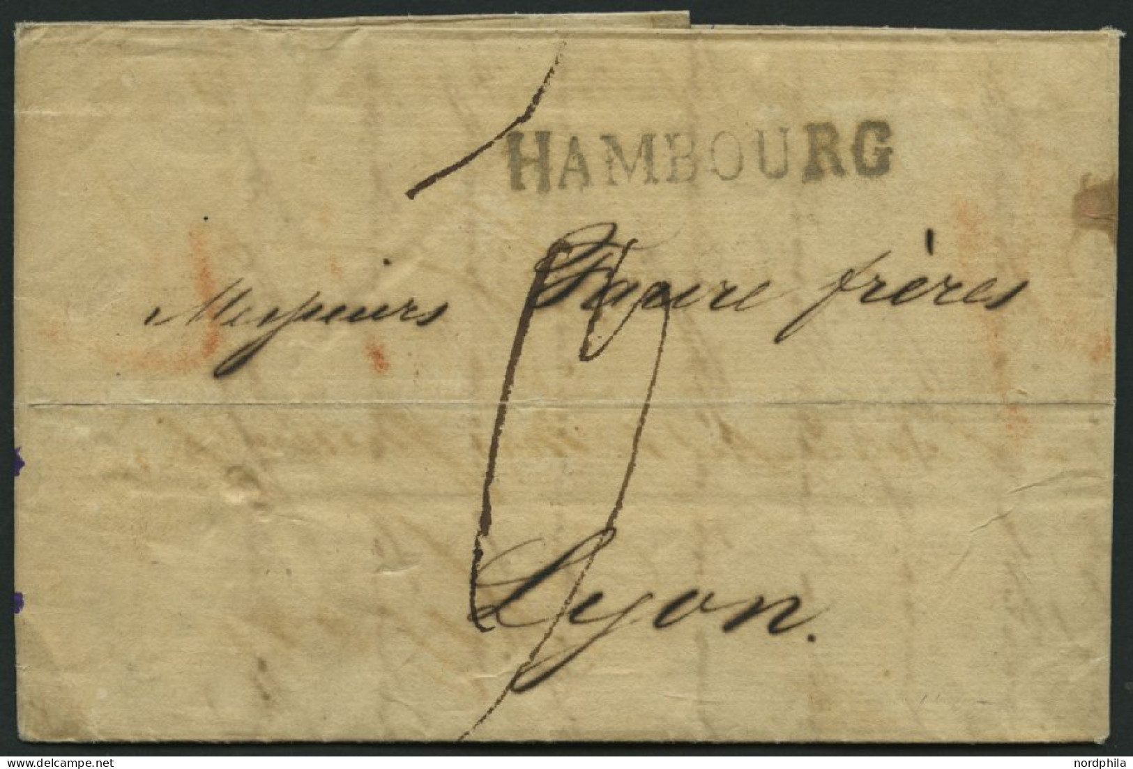 HAMBURG VORPHILA 1816, HAMBOURG, L1 Auf Brief Nach Lyon, Feinst - Andere & Zonder Classificatie