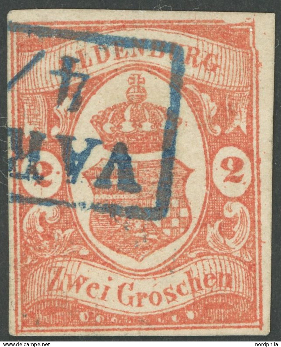 OLDENBURG 13III O, 1861, 2 Gr. Schwärzlichrotorange Mit Plattenfehler Rahmenbruch In Der Rechten Oberen Ecke, Pracht, Mi - Oldenbourg