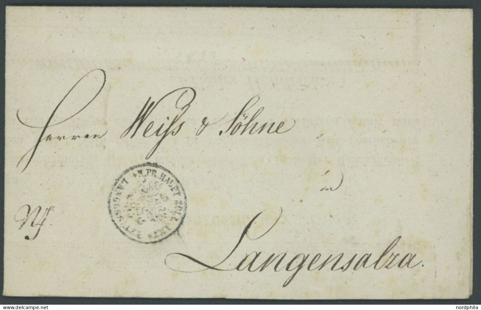PREUSSEN 1831, Dekorativer Fuhrmannsbrief Von NORDHAUSEN Nach Langensalza, Mit Zollstempel, Pracht - Prephilately