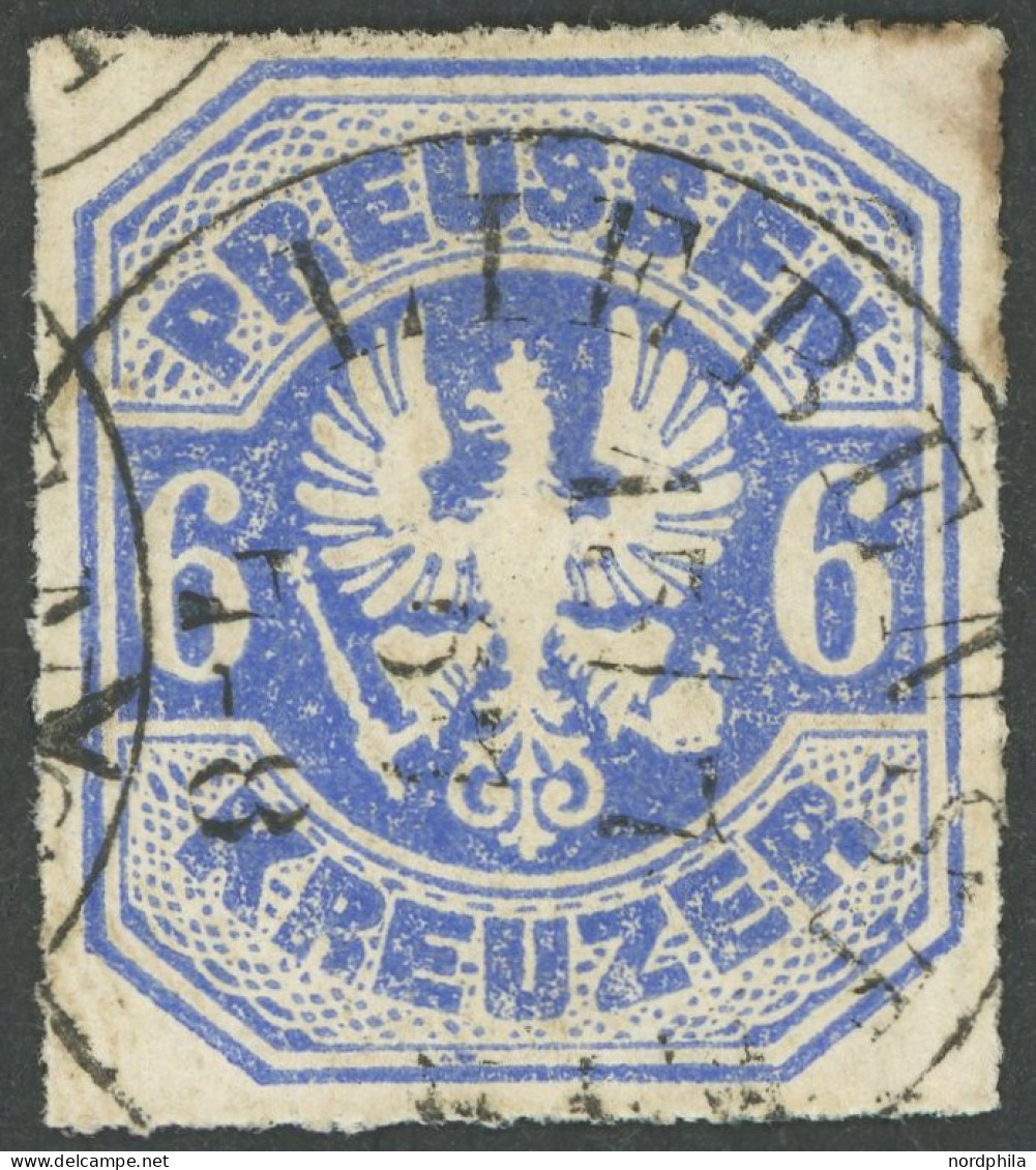 PREUSSEN 25a O, 1867, 6 Kr. Ultramarin, TuT-Stempel LIEBENSTEIN, Feinst, Gepr. Brettl, Mi. 50.- - Sonstige & Ohne Zuordnung