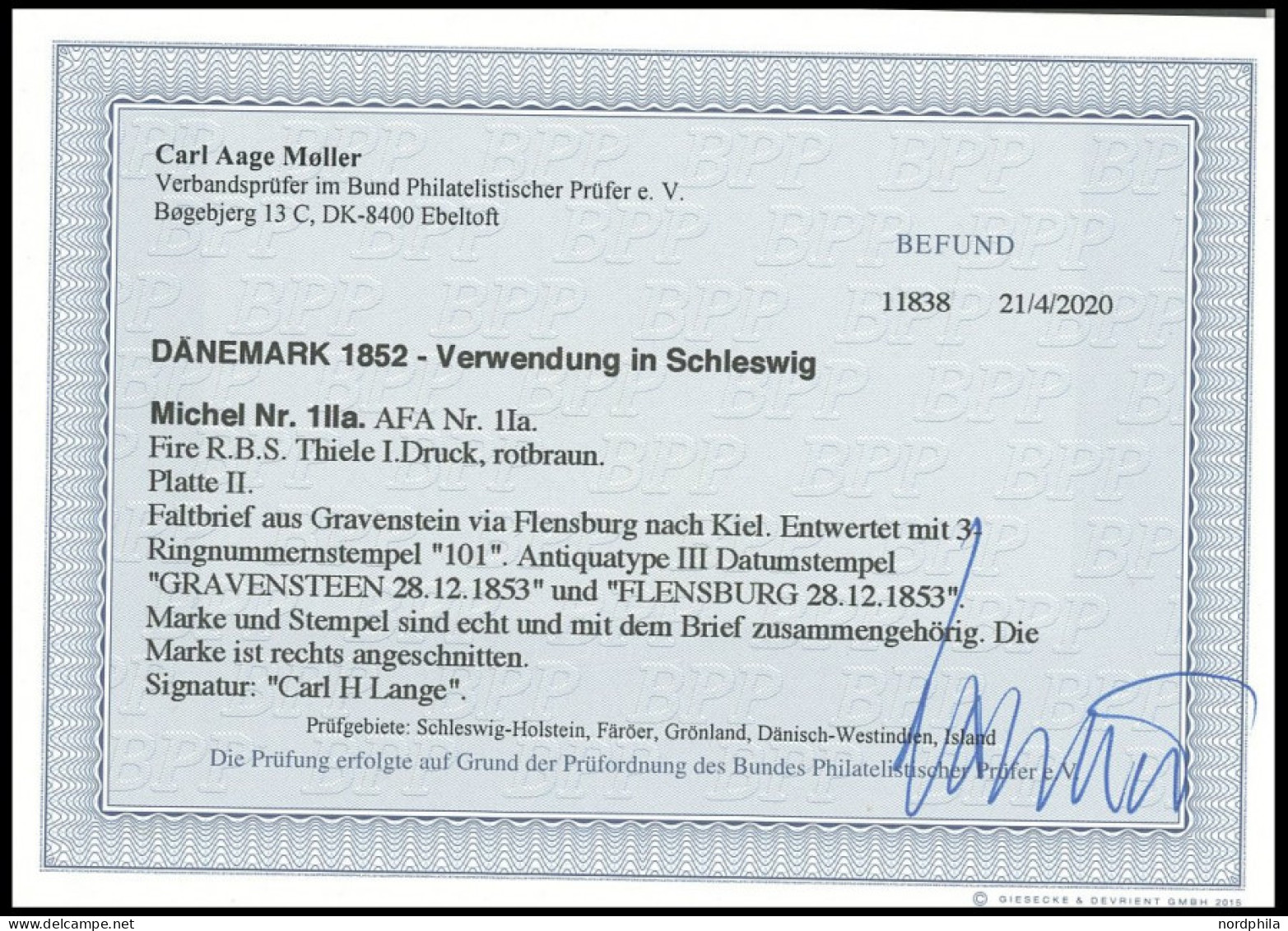 SCHLESWIG-HOLSTEIN DK 1IIa BRIEF, 101 (GRAVENSTEEN) Auf Brief Mit 4 RBS Rotbraun Nach Kiel, Marke Rechts Angeschnitten S - Schleswig-Holstein