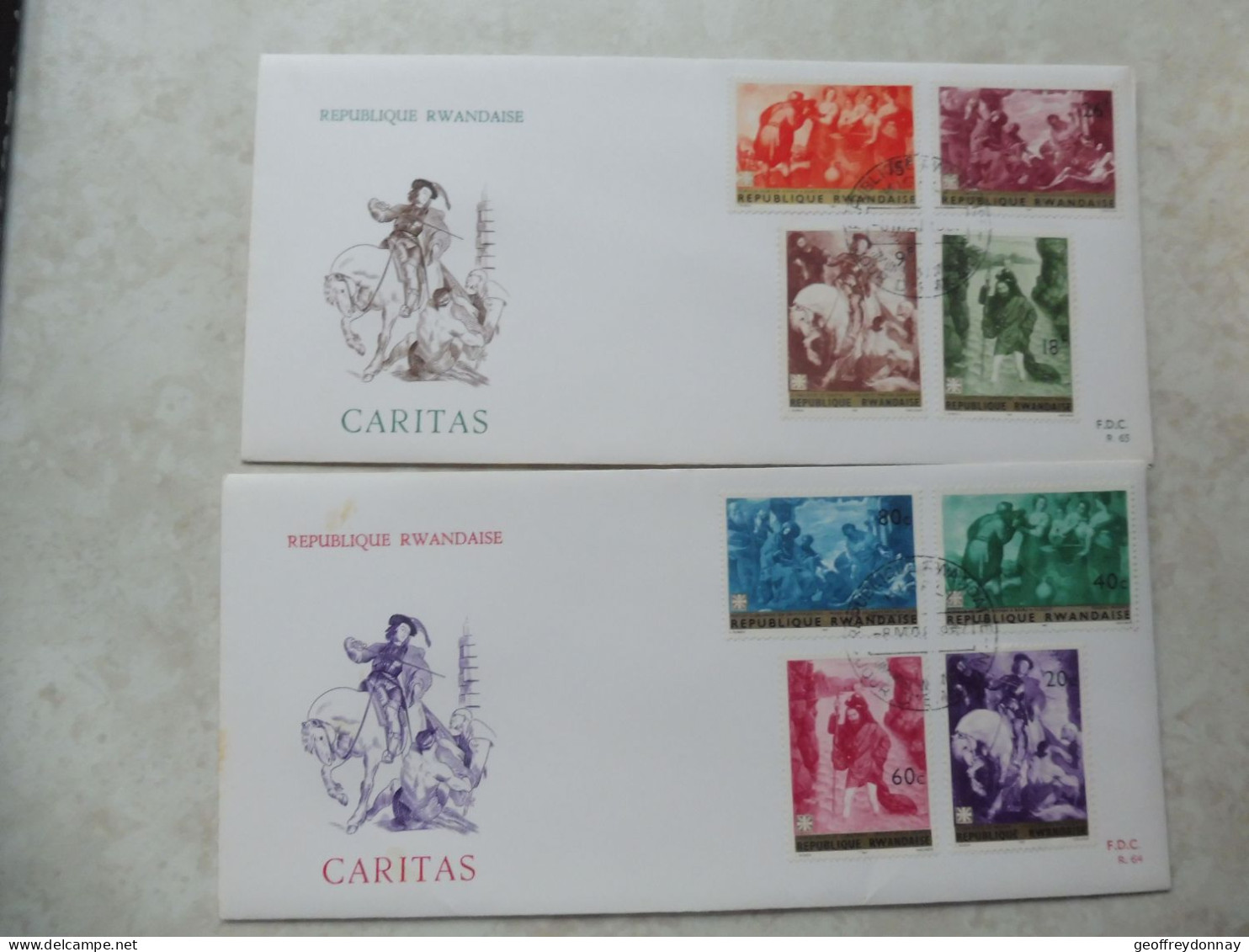 Fdc Rwanda 1967  Congo / Fdc  205/212 Perfect Caritas - Lettres & Documents