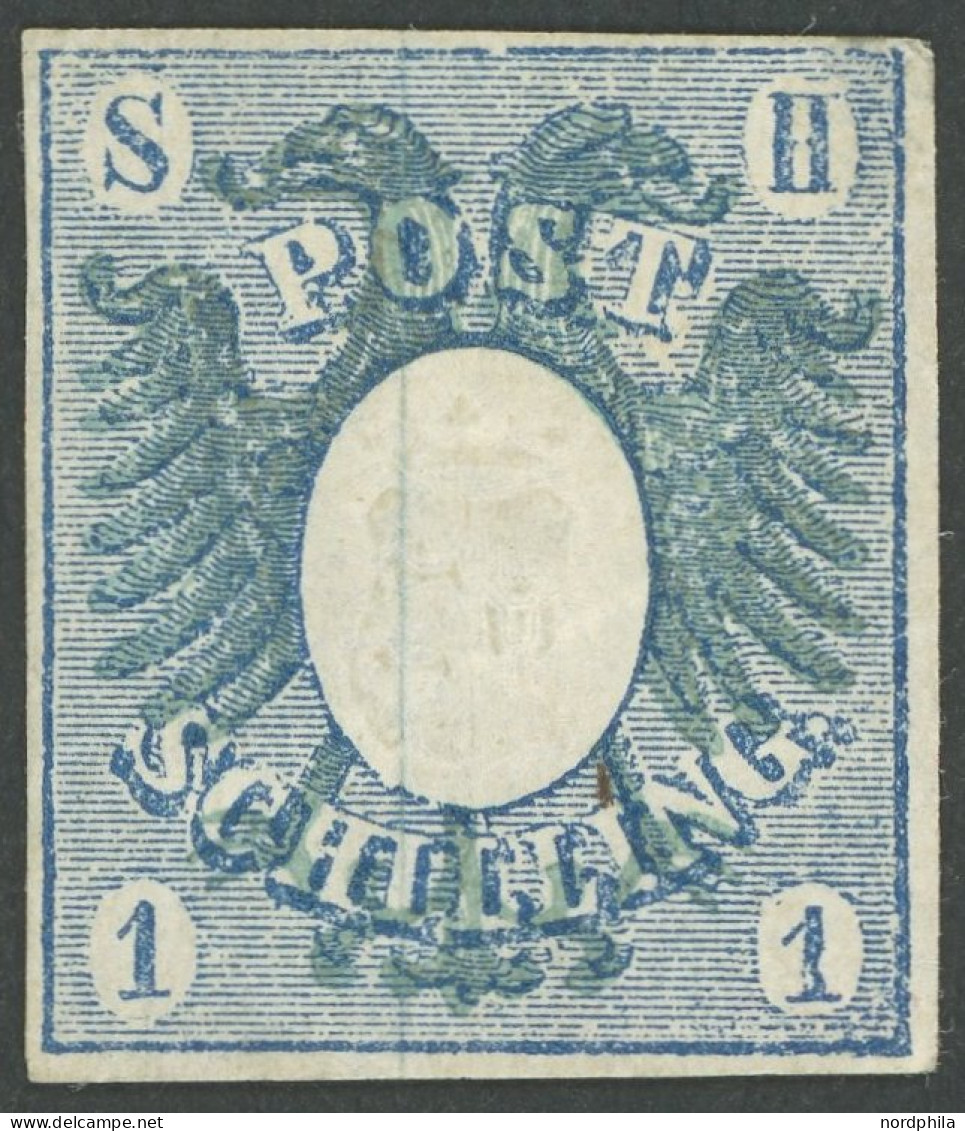 SCHLESWIG-HOLSTEIN 1a , 1850, 1 S. Preußischblau, Ohne Gummi, Feinst, Signiert - Schleswig-Holstein