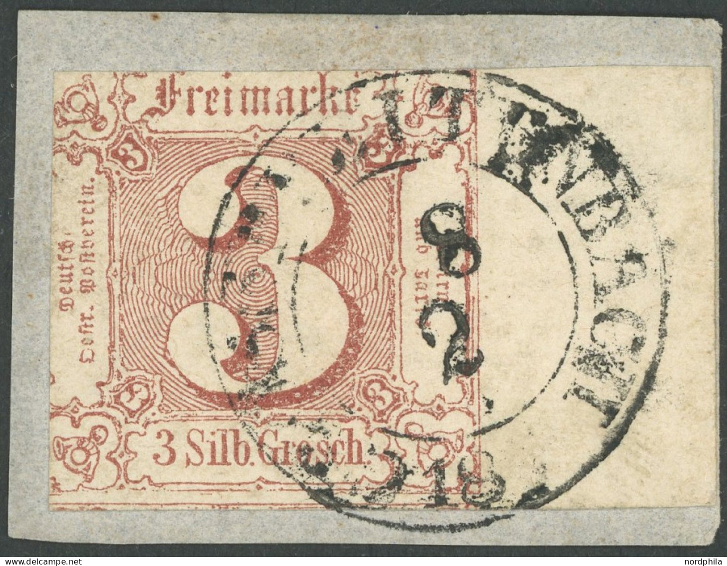 THURN Und TAXIS 17 BrfStk, 1861, 3 Sgr. Braunrot Mit Breitem Rechten Rand (13 Mm), K2 GROSSBREITENBACH, Zweiseitig Anges - Autres & Non Classés