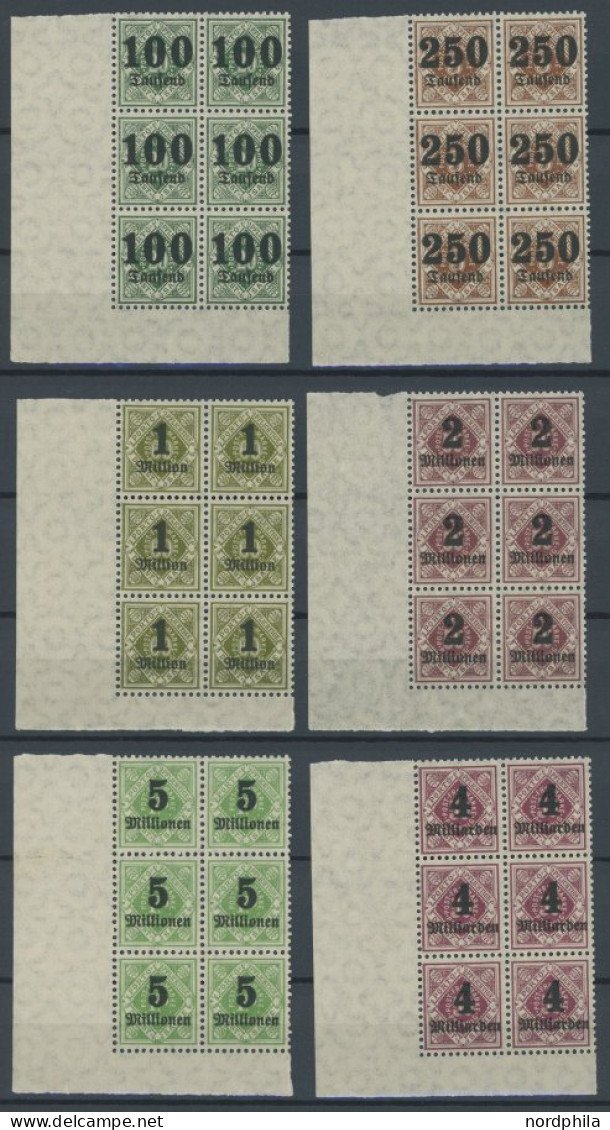 WÜRTTEMBERG 171-83 VB , 1923, Raute In Ziffer, Je Im Eckrandviererblock Aus Der Linken Unteren Bogenecke, Postfrisch, Pr - Otros & Sin Clasificación