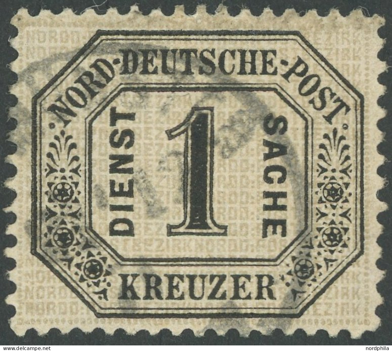 NDP D 6 O, 1870, 1 Kr. Schwarz/mattgrau, Pracht, Gepr. Bühler, Mi. 320.- - Andere & Zonder Classificatie