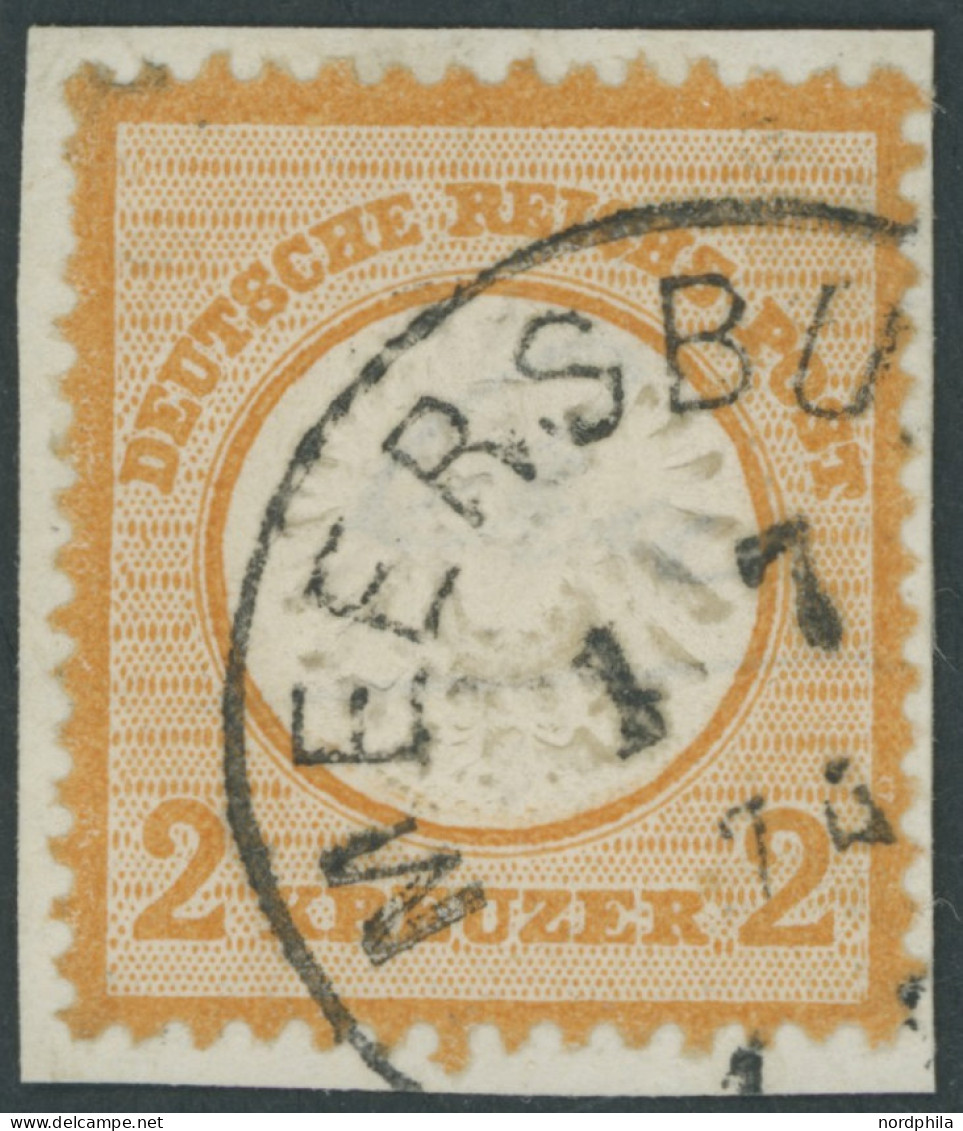 Dt. Reich 24 BrfStk, 1872, 2 Kr. Orange, K1 MEERSBURG, Farbfrisches Prachtbriefstück, Gepr. Pfenninger Und Fotoattest He - Used Stamps