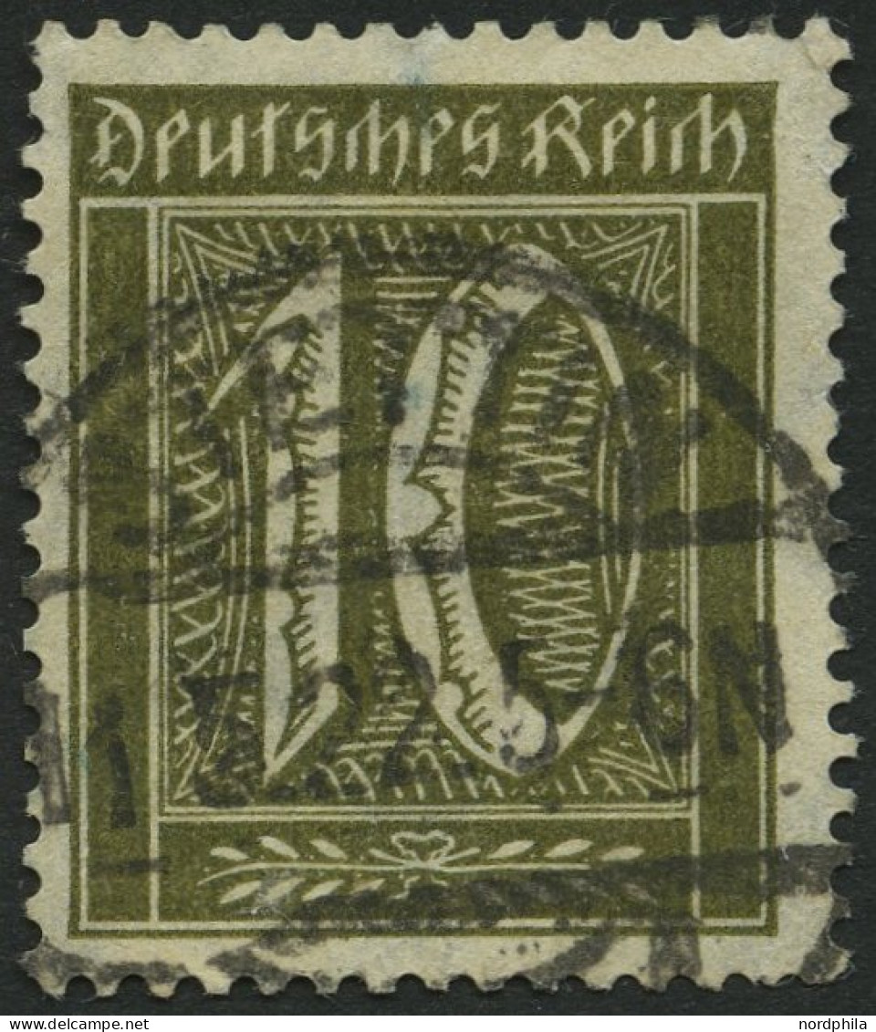 Dt. Reich 178 O, 1922, 10 Pf. Braunoliv, Wz. 2, üblich Gezähnt Pracht, Gepr. Gaedicke, Mi. 240.- - Used Stamps