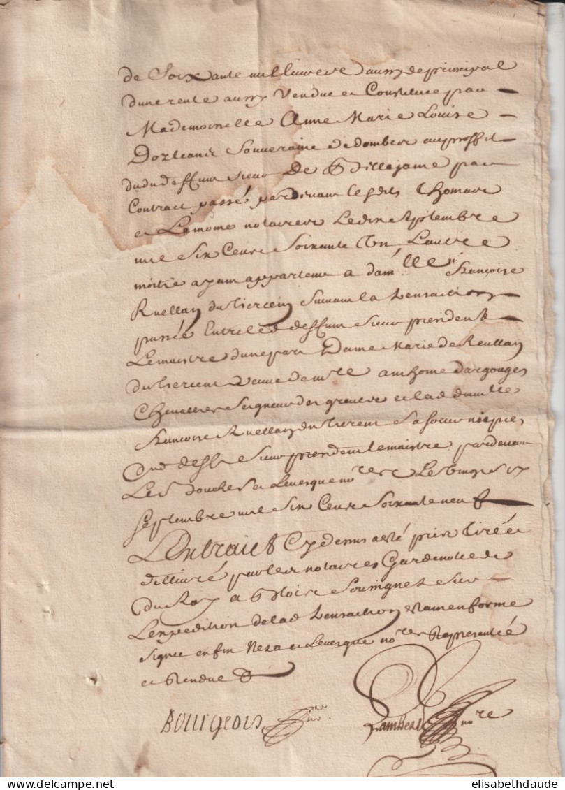 1674 - PAPIERS TIMBRES DEUX SOLS ORLEANS (2 FEUILLES) ! EXTRAIT DE TRANSACTION - ....-1700: Précurseurs