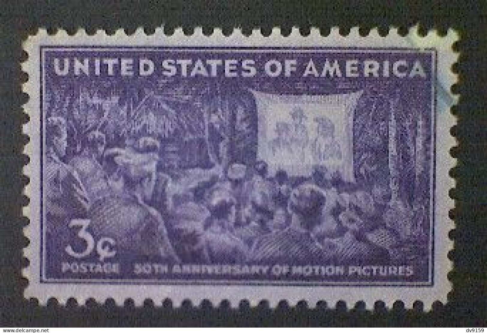 United States, Scott #926, Used(o), 1944, Motion Pictures  3¢, Deep Violet - Gebraucht