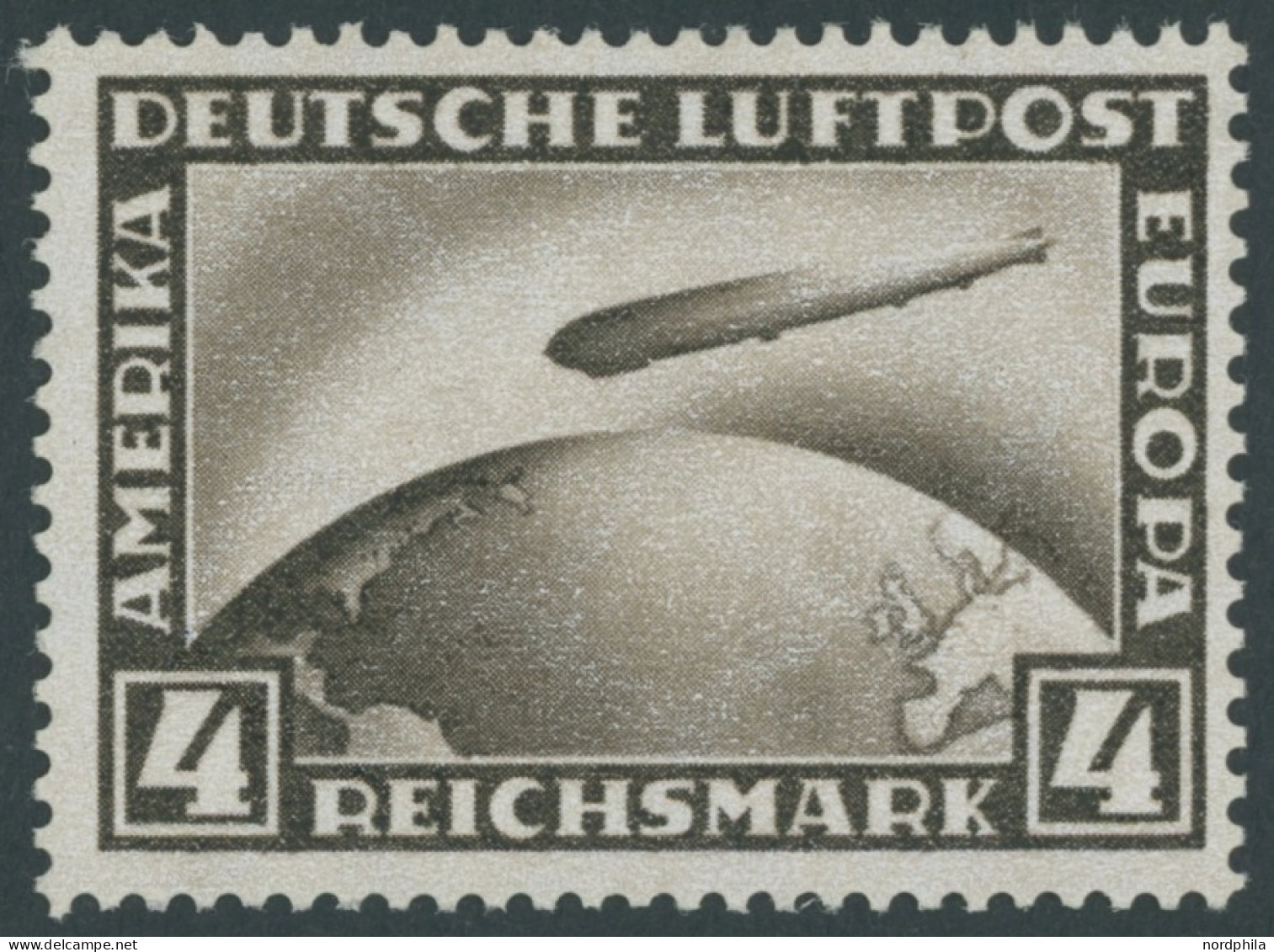 Dt. Reich 424 , 1928, 4 RM Graf Zeppelin, Postfrisch, Pracht, Gepr. Peschl, Mi. 150.- - Unused Stamps