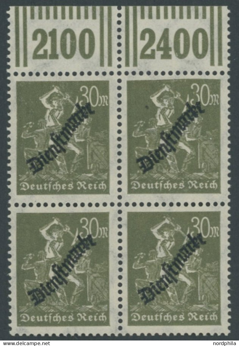 DIENSTMARKEN D 76I , 1923, 30 M. Schwärzlicholivgrau Mit Plattenfehler 3 In Der Wertangabe 30 In Der Mitte Gebrochen, Im - Officials