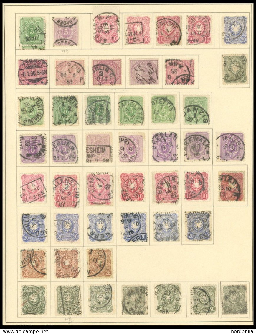 SAMMLUNGEN O,BrfStk,Brief , 1875-1900, Reichhaltiger Sammlungsteil Pfe., Pf. Und Adler, Insgesamt 134 Werte Und 12 Beleg - Otros & Sin Clasificación