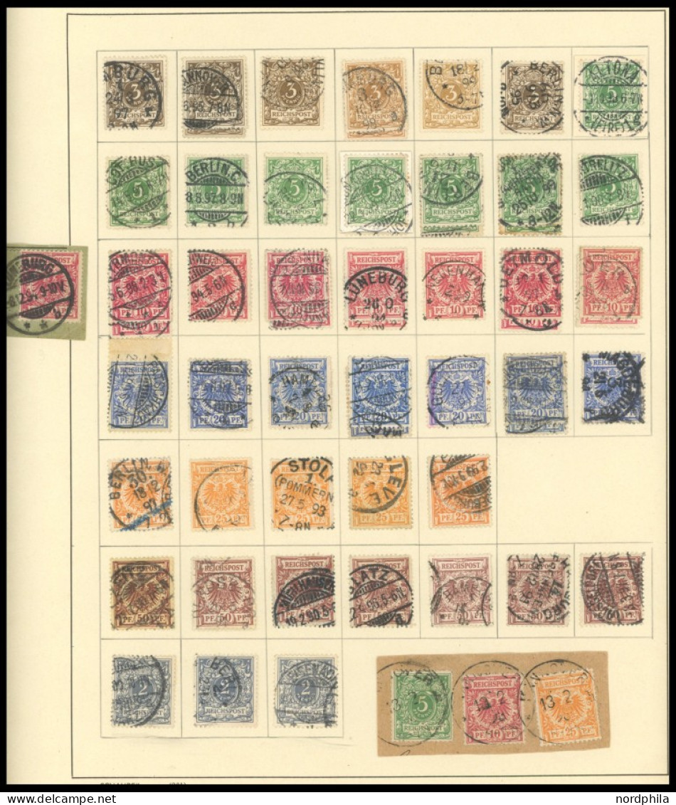 SAMMLUNGEN O,BrfStk,Brief , 1875-1900, Reichhaltiger Sammlungsteil Pfe., Pf. Und Adler, Insgesamt 134 Werte Und 12 Beleg - Otros & Sin Clasificación