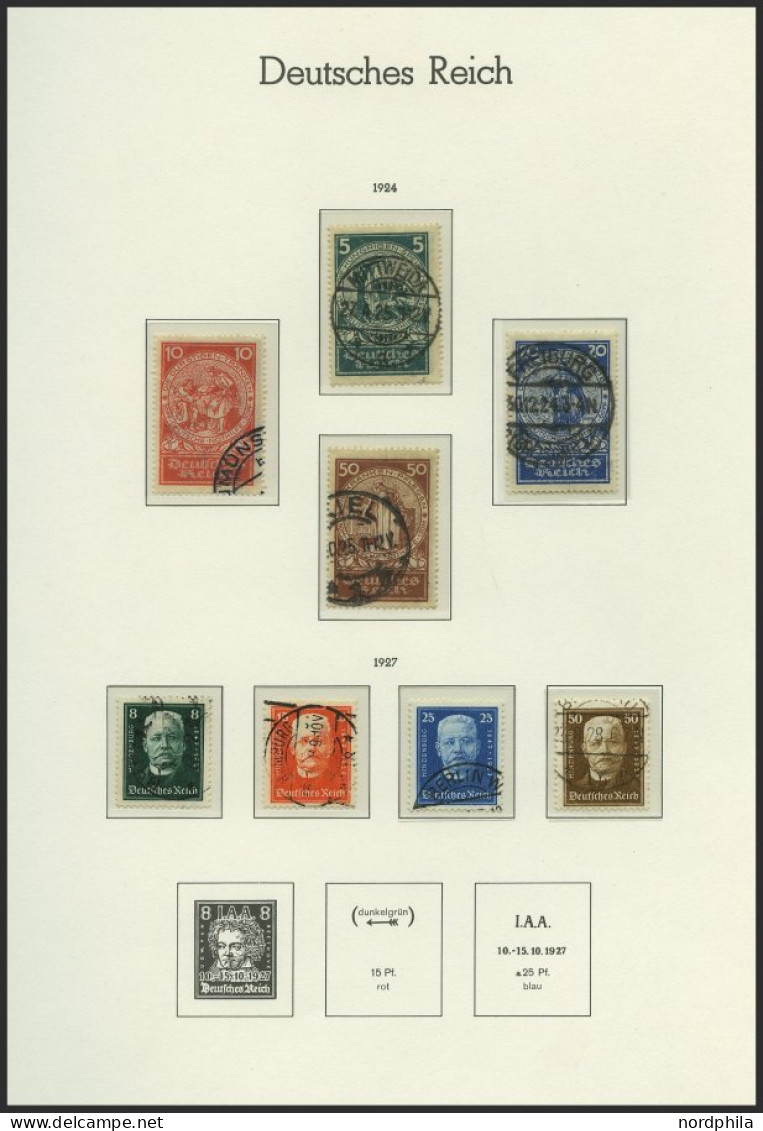 SAMMLUNGEN O, Gestempelte Sammlung Dt. Reich Von 1923-32 Auf Leuchtturmseiten Mit Guten Mittleren Ausgaben, Feinst/Prach - Used Stamps