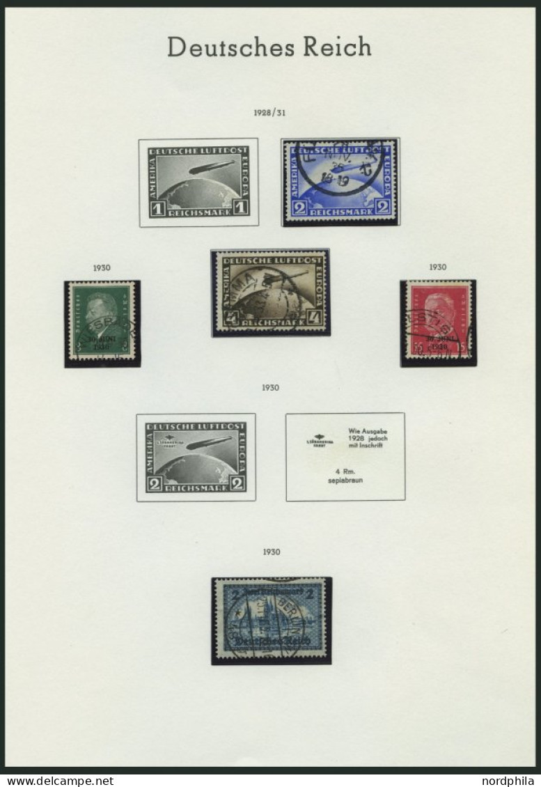 SAMMLUNGEN, LOTS O, Gestempelte Sammlung Dt. Reich Von 1923-32 Auf Leuchtturm Falzlosseiten, U.a. Mit Mi.Nr. 351-54, 378 - Usados