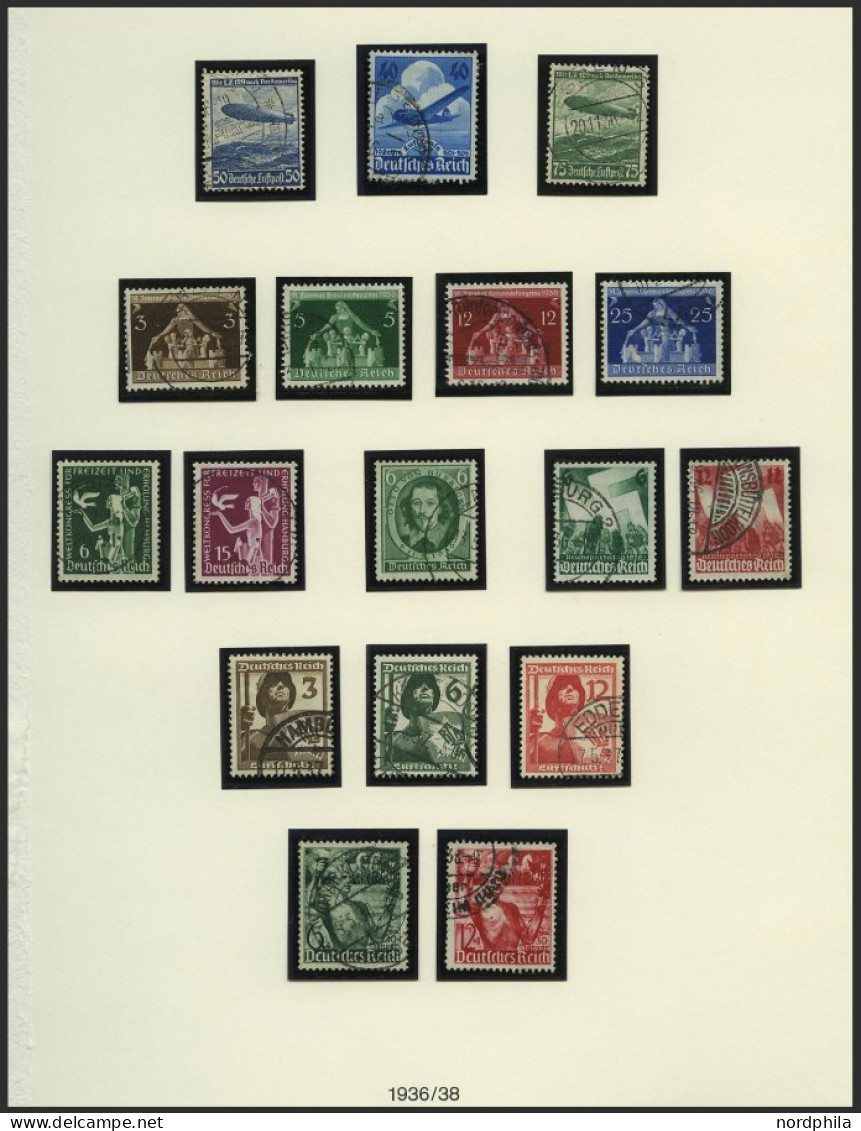 SAMMLUNGEN O, Gestempelte Sammlung Dt. Reich Von 1933-45 Mit Guten Mittleren Ausgaben Und Blocks Im Lindner-Album, Feins - Usados