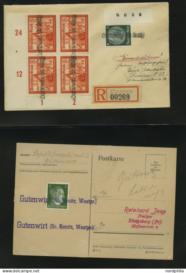 SAMMLUNGEN 1939/45, Kreis Konitz in Westpreußen, Stempelsammlung der provisorischen Entwertungen, insgesamt 55 teils seh