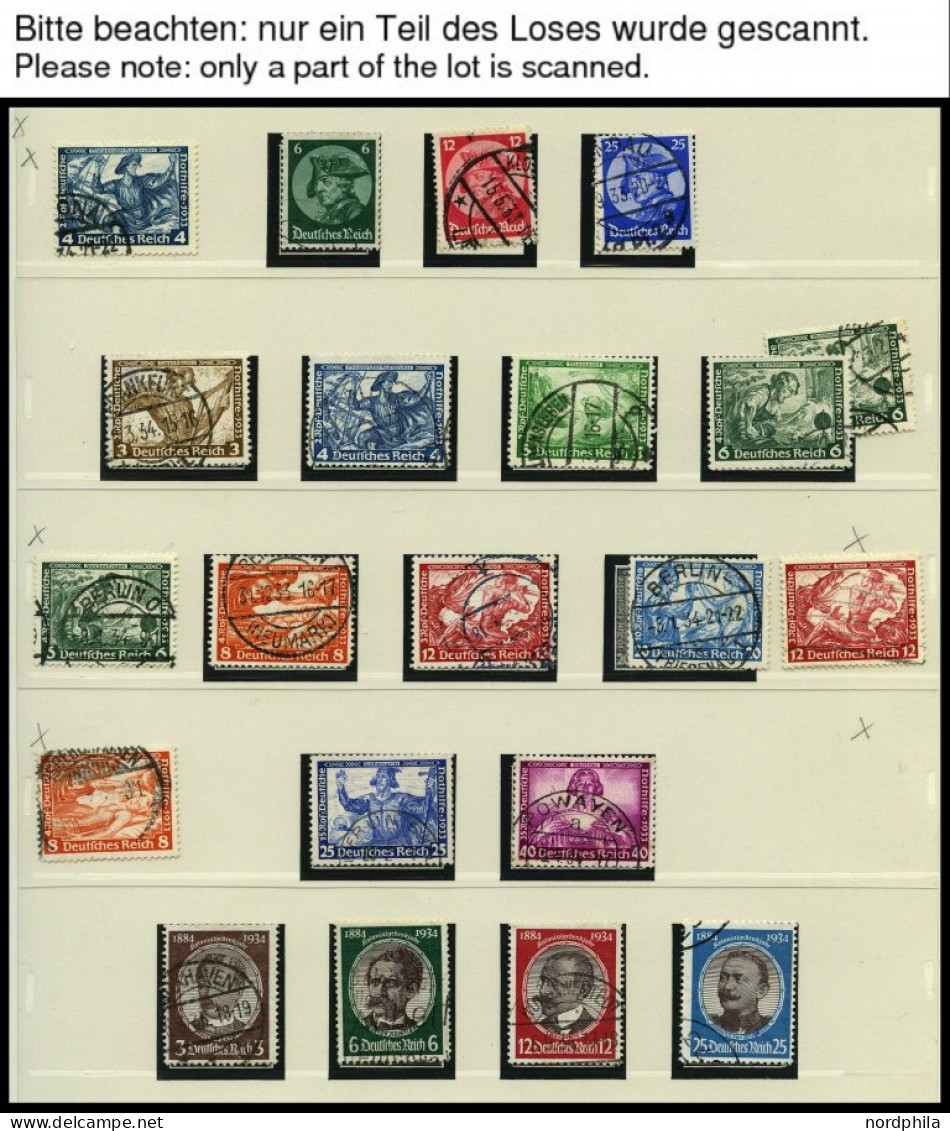 SAMMLUNGEN O,, , 1933-1945, Meist Gestempelte Sammlung Dt. Reich Im SAFE-dual Album, Bis Auf Block 2 Und 3 Komplett, Etw - Autres & Non Classés