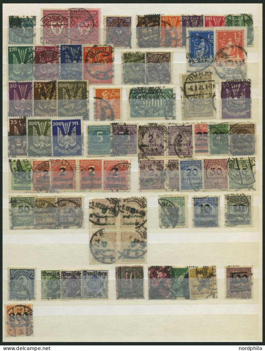 SAMMLUNGEN, LOTS O, 1921-23, 66 Verschiedene Gestempelte Kleinere Und Mittlere Werte Inflation, Meist Feinst/Pracht, All - Oblitérés