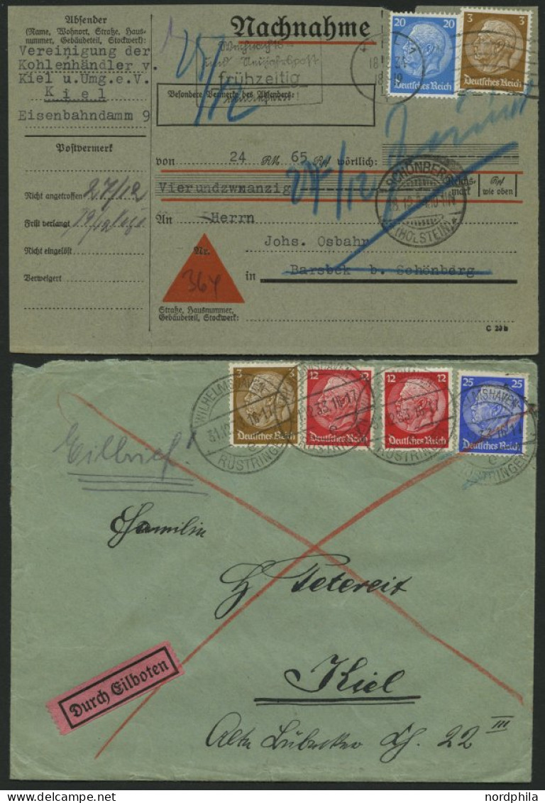 LOTS 1933-41, 34 Belege Mit Verschiedenen Hindenburg-Frankaturen, Meist Prachterhaltung - Autres & Non Classés