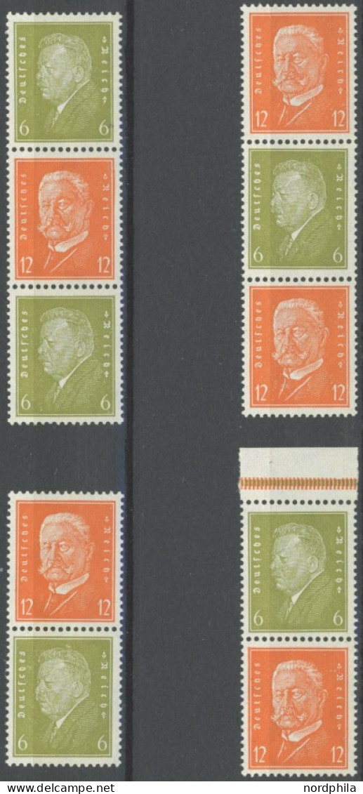 ZUSAMMENDRUCKE S 46-49 , 1932, Reichspräsidenten, Alle 4 Senkrechten Zusammendrucke, Postfrisch, Pracht, Mi. 415.- - Se-Tenant