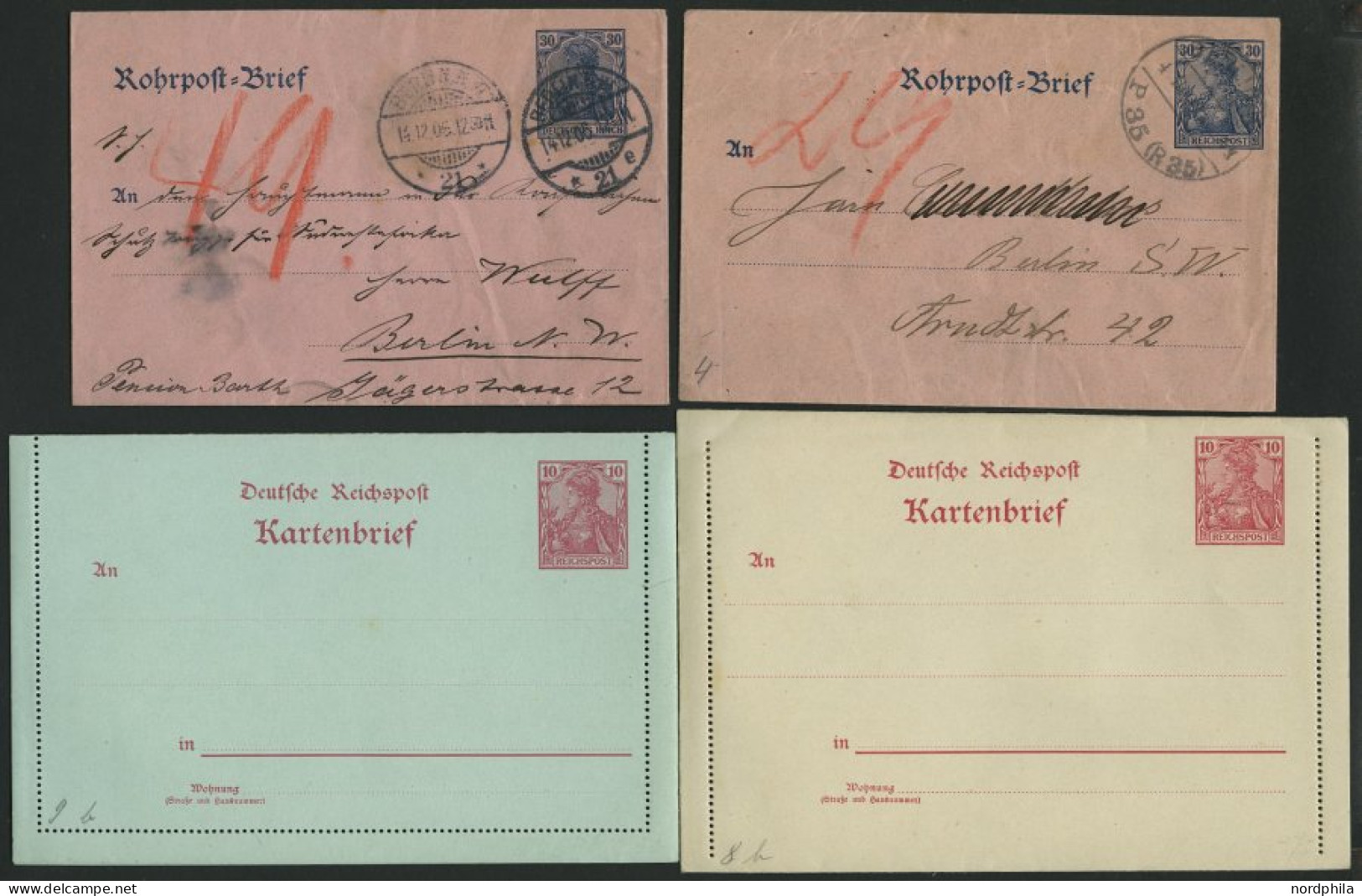 GANZSACHEN 16 Meist Verschiedene Ganzsachen Germania Reichspost, Dabei Kartenbriefe, Post- Und Rohrpostkarten Sowie Post - Sonstige & Ohne Zuordnung