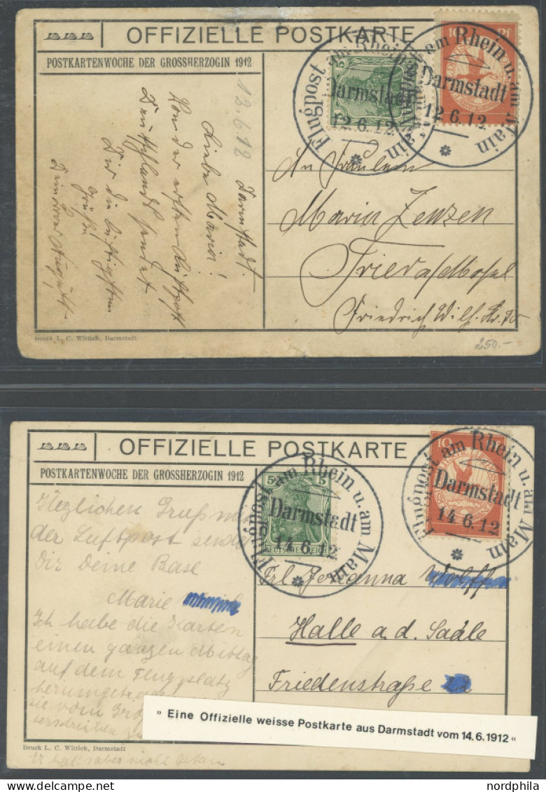 ZEPPELINPOST 10 BRIEF, 1912, Reichhaltige Spezialsammlung 10 Pf. Flp. Am Rhein Und Main Von 47 Meist Verschiedenen Karte - Poste Aérienne & Zeppelin