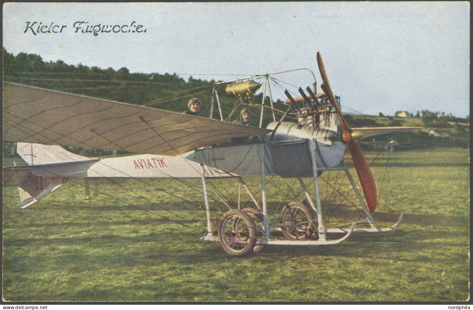 ALTE ANSICHTSKARTEN 1911, KIELER WOCHE, 1911, Farbige Ansichtskarte Jeannin Auf Aviatik-Eindecker, Ungebraucht, Pracht - Andere & Zonder Classificatie