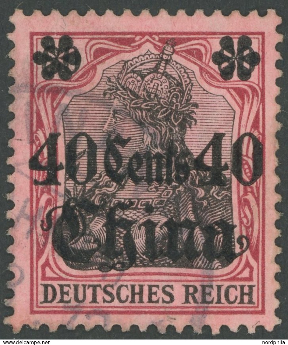 DP CHINA 43I O, 1910, 40 C. Auf 80 Pf., Mit Wz., Friedensdruck, Pracht, Mi. 65.- - Chine (bureaux)