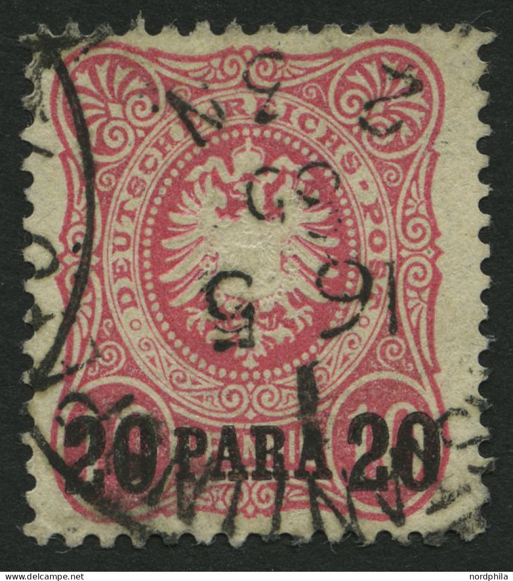 DP TÜRKEI 2a O, 1884, 20 PA. Auf 10 Pf. Lebhaftrosa, üblich Gezähnt Pracht, Gepr. Bothe, Mi. 120.- - Deutsche Post In Der Türkei