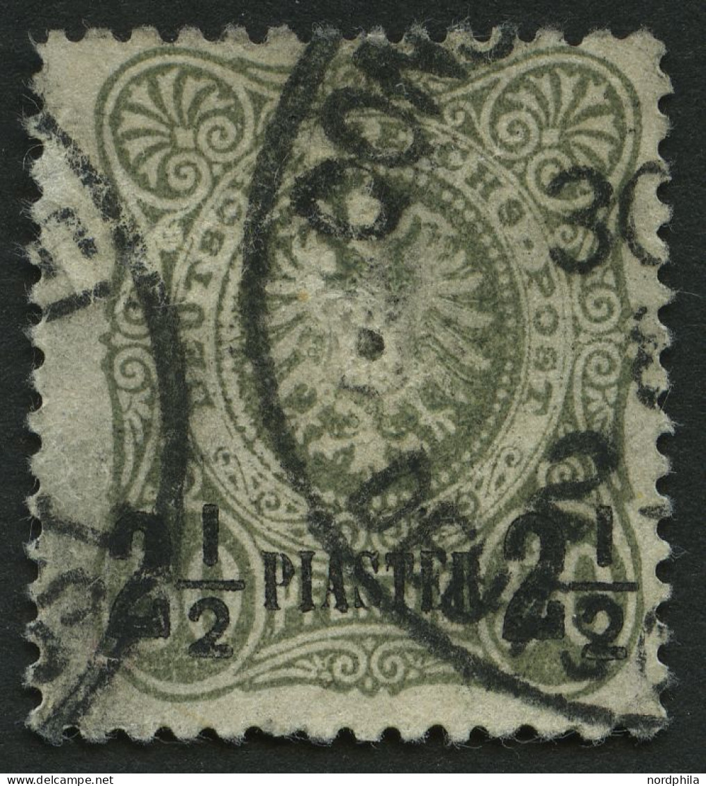 DP TÜRKEI 5a O, 1884, 21/2 PIA. Auf 50 Pf. Graugrün, Feinst, Gepr. Jäschke-L., Mi. 190.- - Turquia (oficinas)